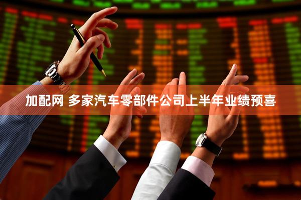 加配网 多家汽车零部件公司上半年业绩预喜