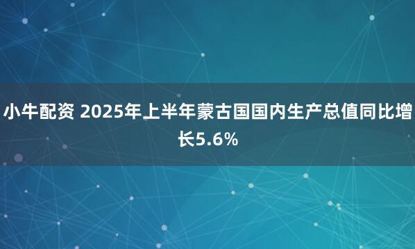 小牛配资 2025年上半年蒙古国国内生产总值同比增长5.6%